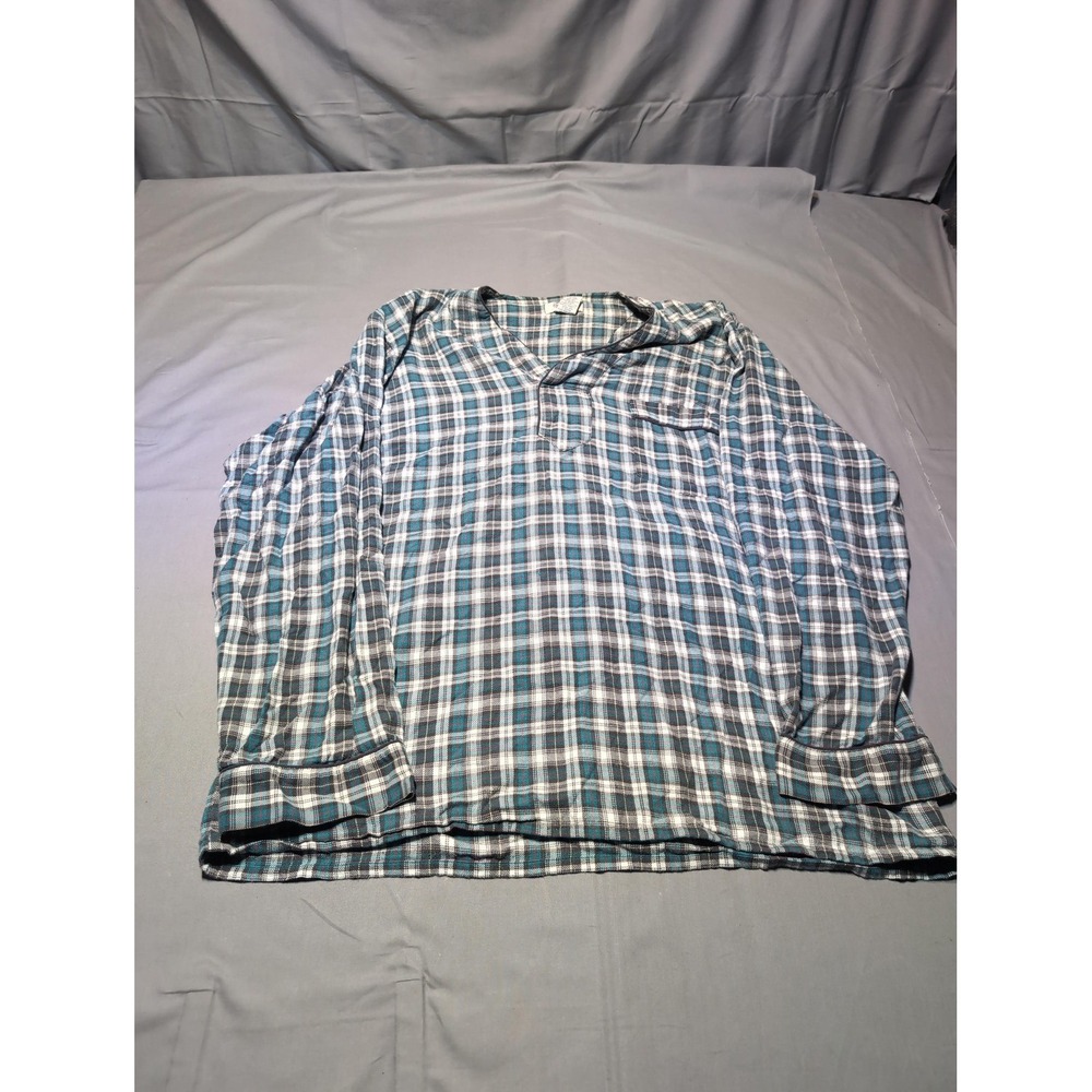Bavarian Outfitter Shirt‎ Mens Large Blue Plaid Long Sleeve Casual Pocket Cotton
